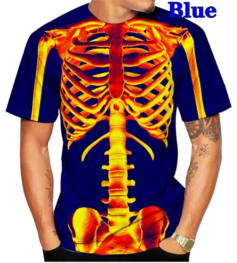 3D Printing X Ray - تي شيرت برسومات على شكل جمجمة