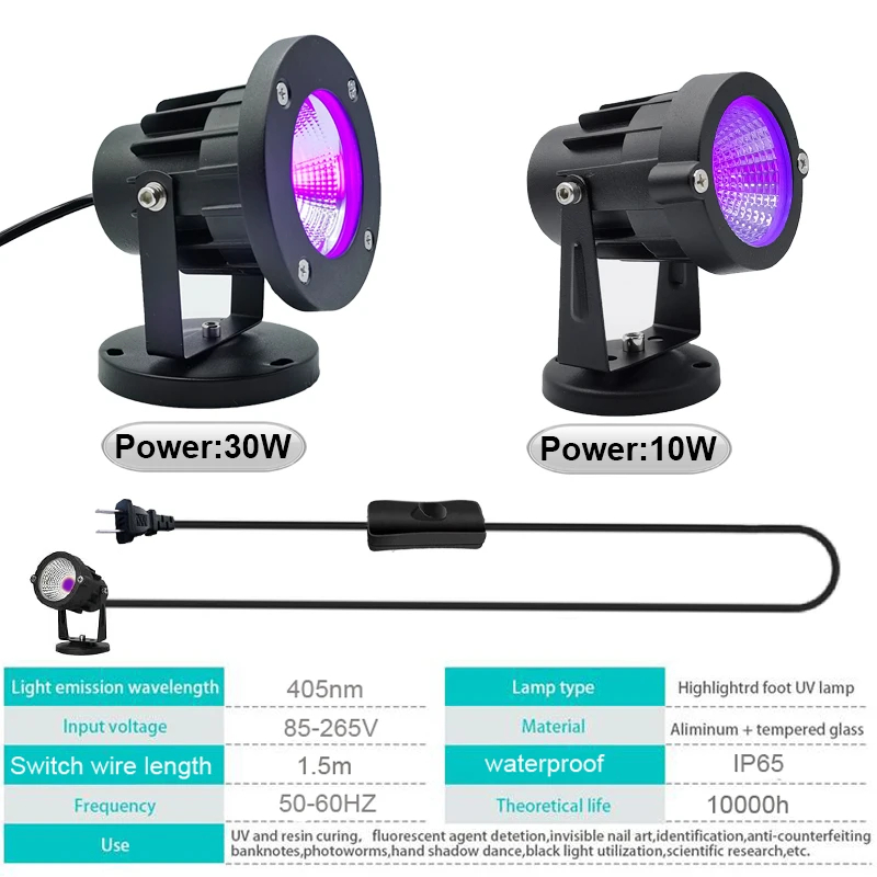 LED الضوء الأرجواني 10 واط 30  - مراجعة 3D Printing Uv Sensitive Resin وسعره