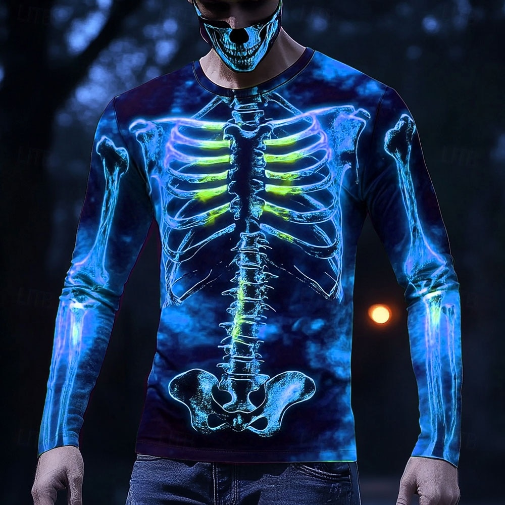 تي شيرت رجالي بأكمام طويلة بطب - مراجعة 3D Printing X Ray وسعره